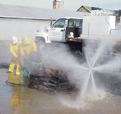 high pressure cleaning of heat exchanger